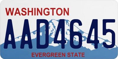 WA license plate AAD4645