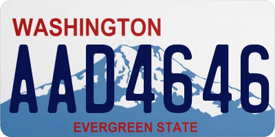 WA license plate AAD4646