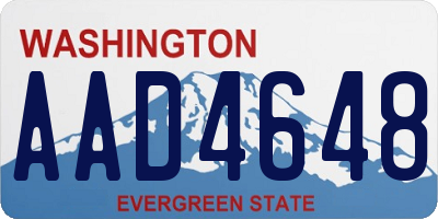 WA license plate AAD4648