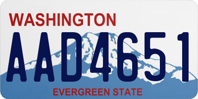 WA license plate AAD4651