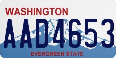 WA license plate AAD4653