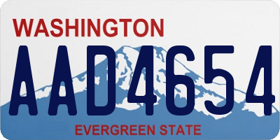 WA license plate AAD4654