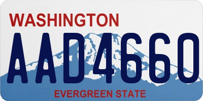 WA license plate AAD4660