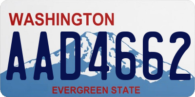 WA license plate AAD4662