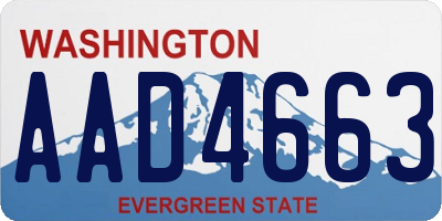 WA license plate AAD4663