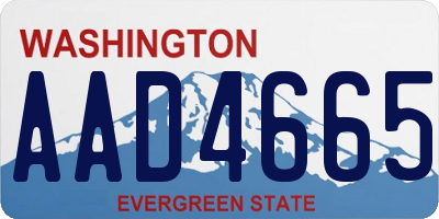 WA license plate AAD4665