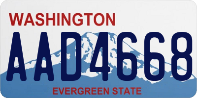 WA license plate AAD4668