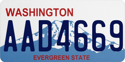 WA license plate AAD4669
