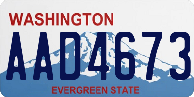 WA license plate AAD4673