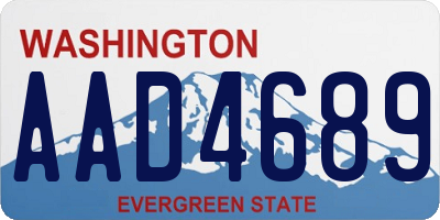 WA license plate AAD4689