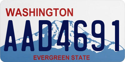 WA license plate AAD4691