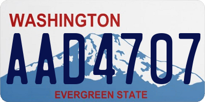 WA license plate AAD4707