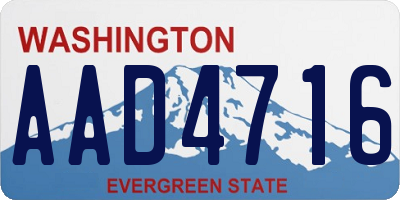 WA license plate AAD4716