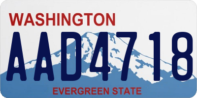 WA license plate AAD4718