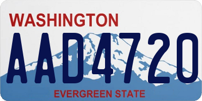 WA license plate AAD4720