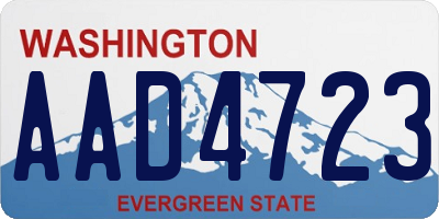 WA license plate AAD4723