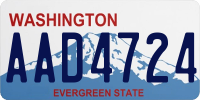 WA license plate AAD4724