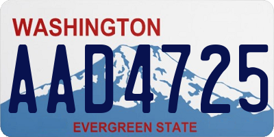 WA license plate AAD4725