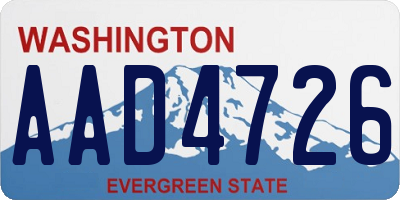 WA license plate AAD4726
