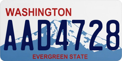 WA license plate AAD4728