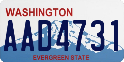 WA license plate AAD4731