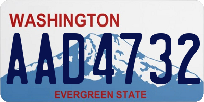 WA license plate AAD4732