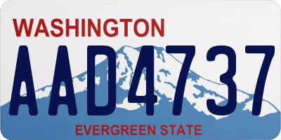 WA license plate AAD4737