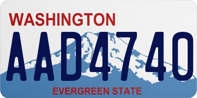 WA license plate AAD4740