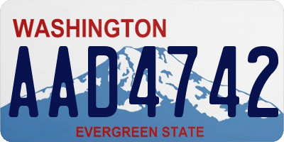 WA license plate AAD4742