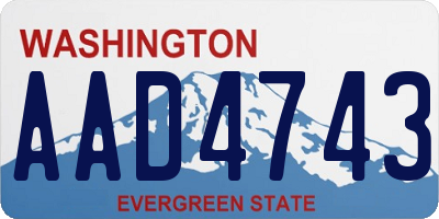 WA license plate AAD4743