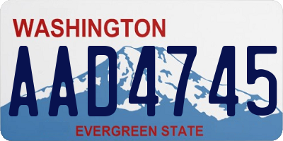 WA license plate AAD4745