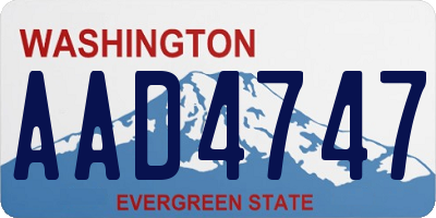 WA license plate AAD4747