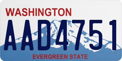 WA license plate AAD4751