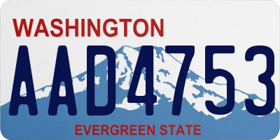 WA license plate AAD4753
