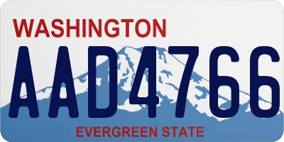 WA license plate AAD4766