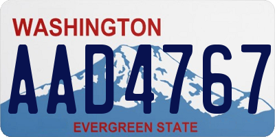 WA license plate AAD4767