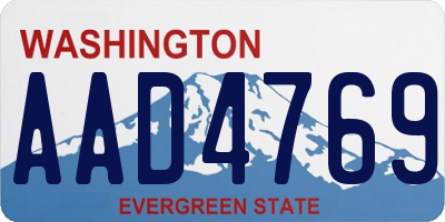 WA license plate AAD4769