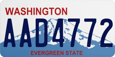 WA license plate AAD4772