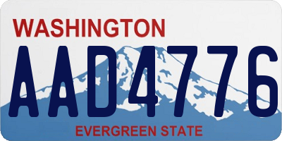 WA license plate AAD4776