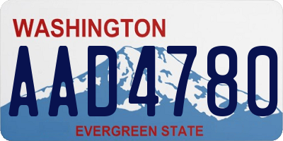 WA license plate AAD4780