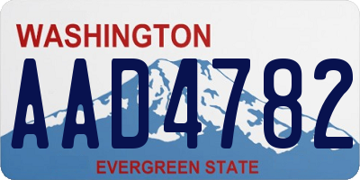 WA license plate AAD4782