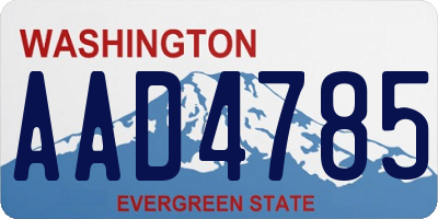 WA license plate AAD4785
