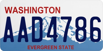 WA license plate AAD4786