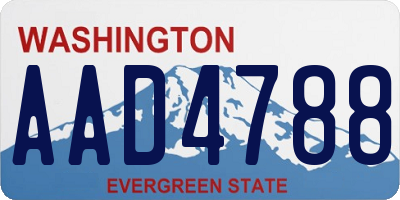 WA license plate AAD4788