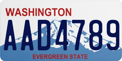 WA license plate AAD4789
