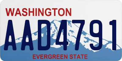 WA license plate AAD4791