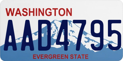WA license plate AAD4795