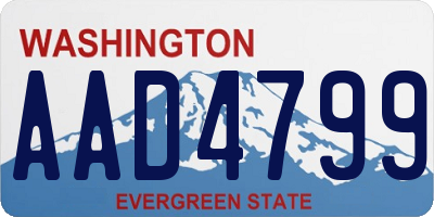 WA license plate AAD4799