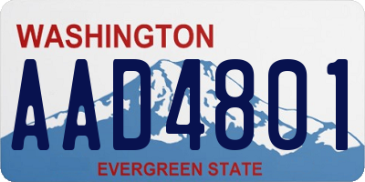 WA license plate AAD4801