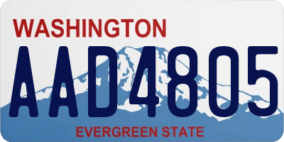WA license plate AAD4805